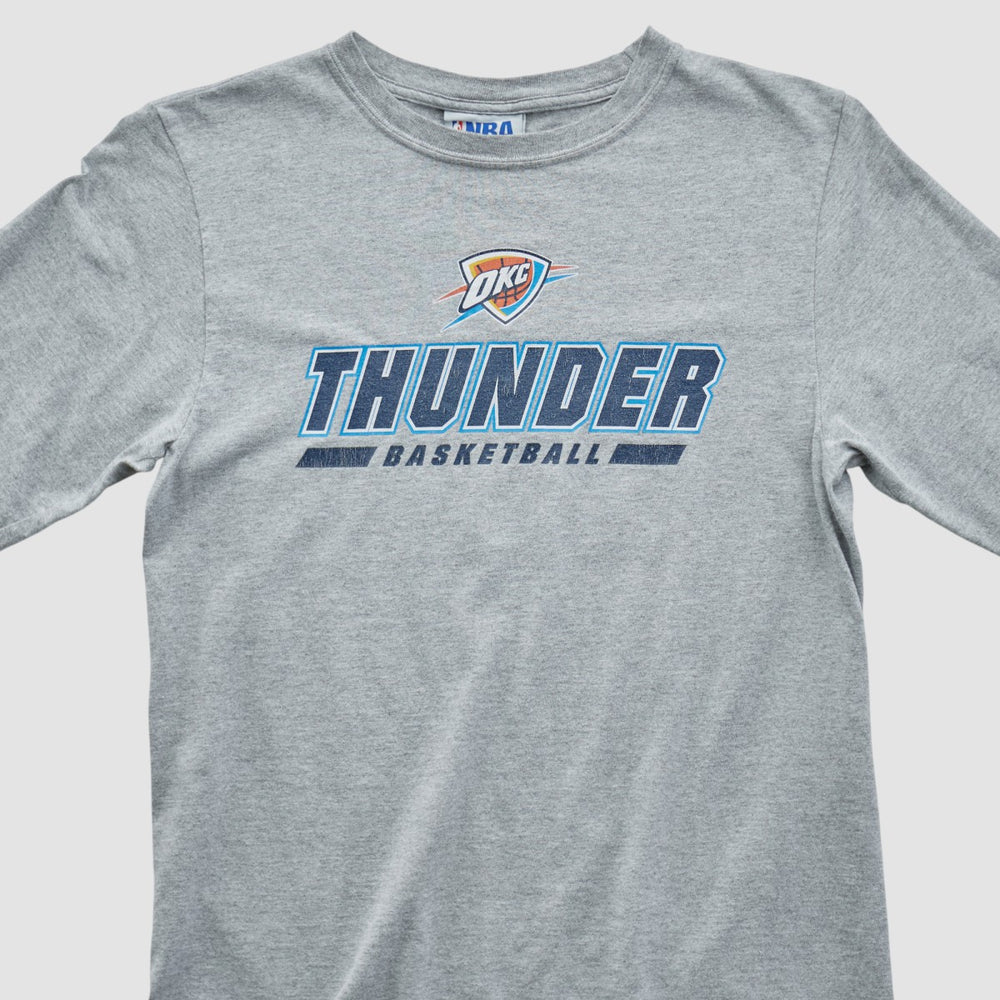 Oklahoma City Thunder NBA 2010s Long Sleeve T-shirt Heather Gray Vintage - NBA