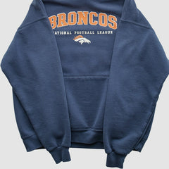 Denver Broncos 2000s Hooded Pullover Sweatshirt Navy Vintage | Fanatics