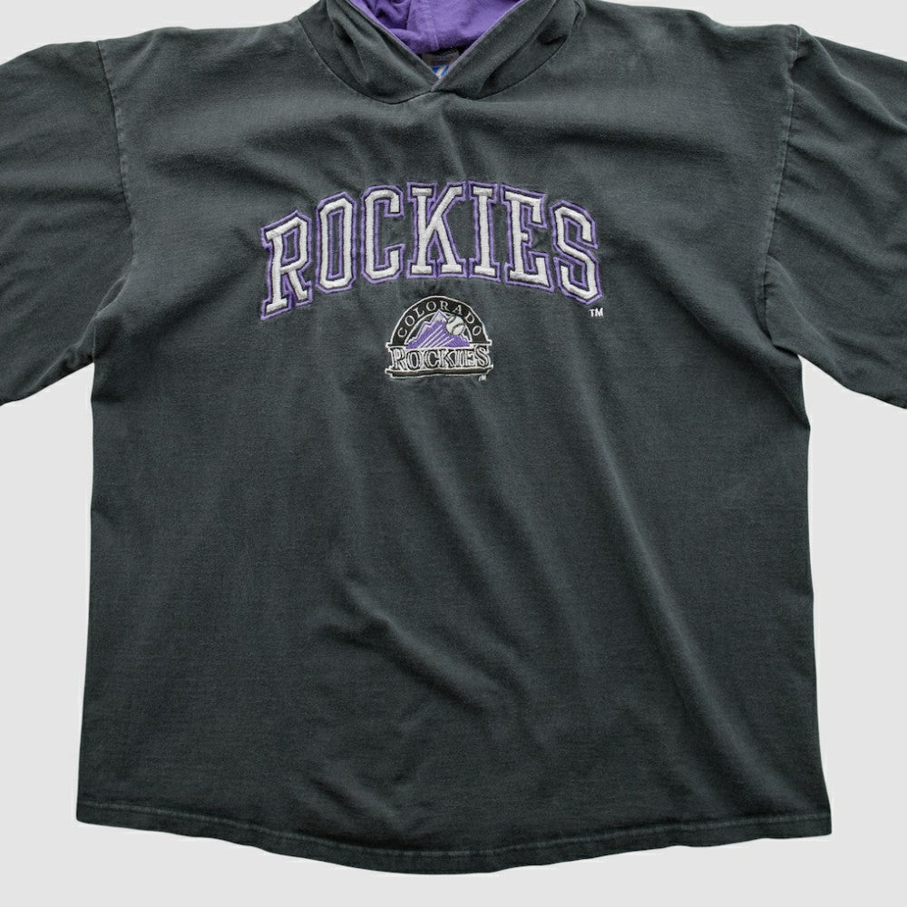 Colorado Rockies Logo 7 90s Hooded T-shirt - MLB
