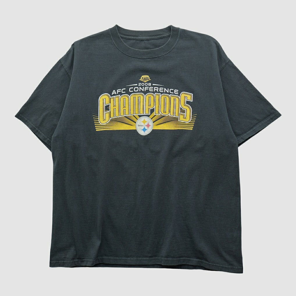 Pittsburgh Steelers 2008 T-shirt Black Vintage | Fanatics