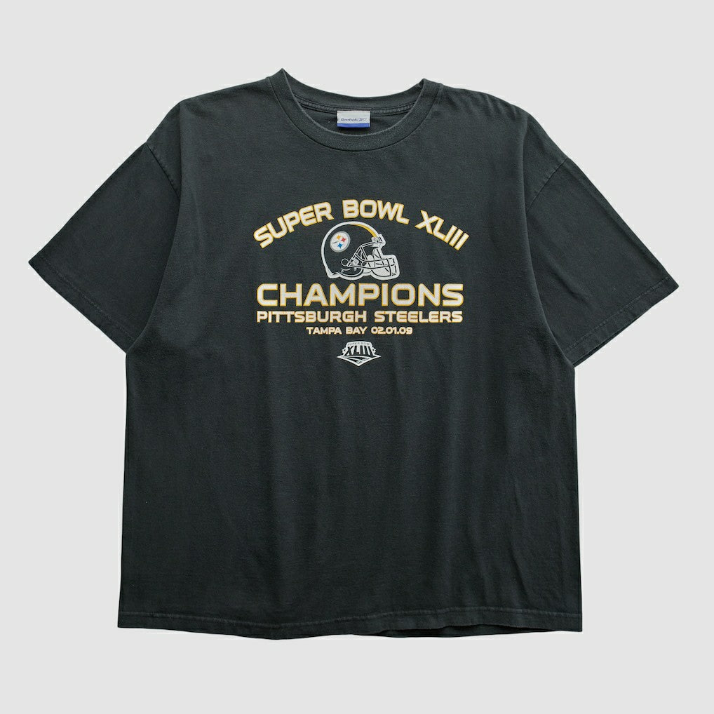 Super Bowl XLIII Reebok 2009 T-shirt Black Vintage | Fanatics