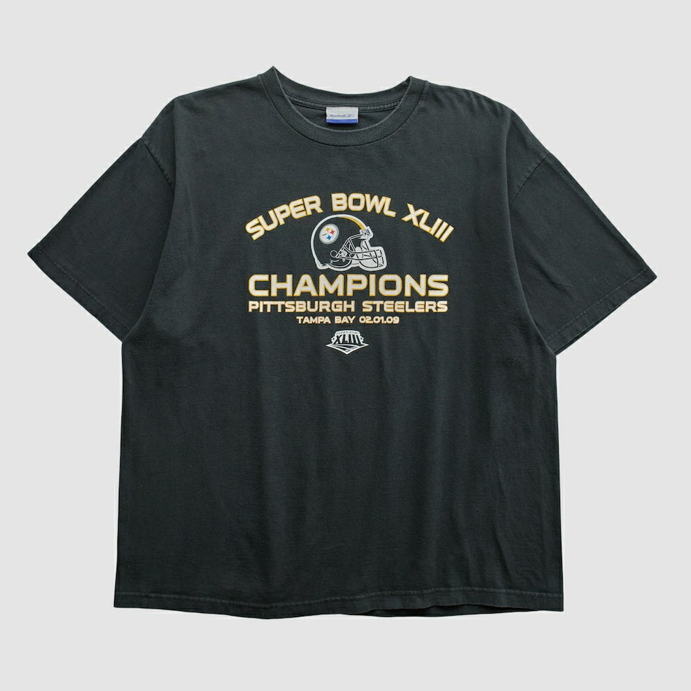 Super Bowl XLIII Reebok 2009 T-shirt Black Vintage | Fanatics