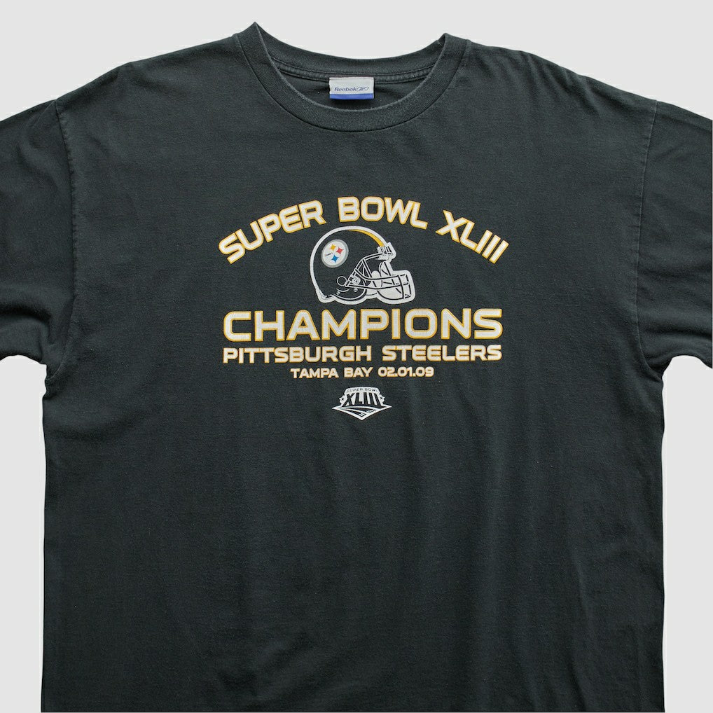 Super Bowl XLIII Reebok 2009 T-shirt Black Vintage | Fanatics