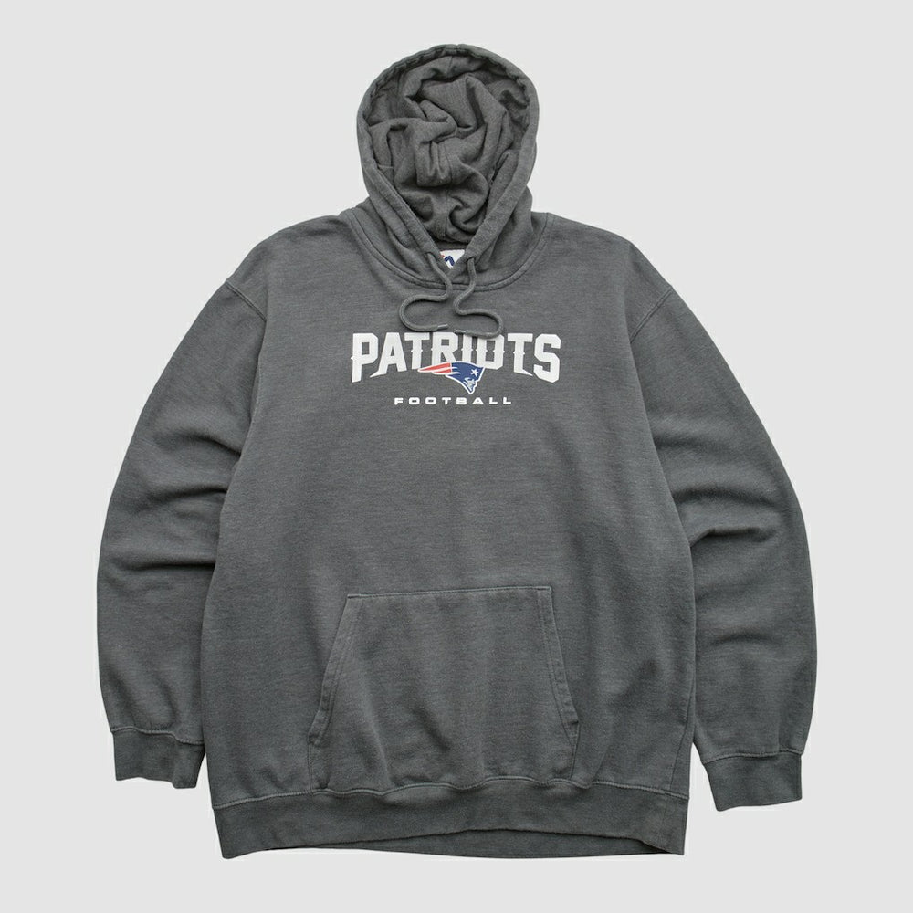 New England Patriots Majestic 2010s Hooded Pullover Sweatshirt Charcoal Vintage | Fanatics