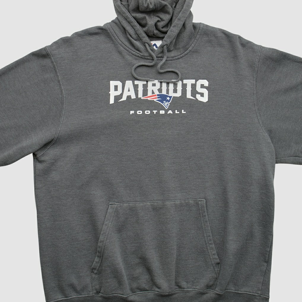 New England Patriots Majestic 2010s Hooded Pullover Sweatshirt Charcoal Vintage | Fanatics