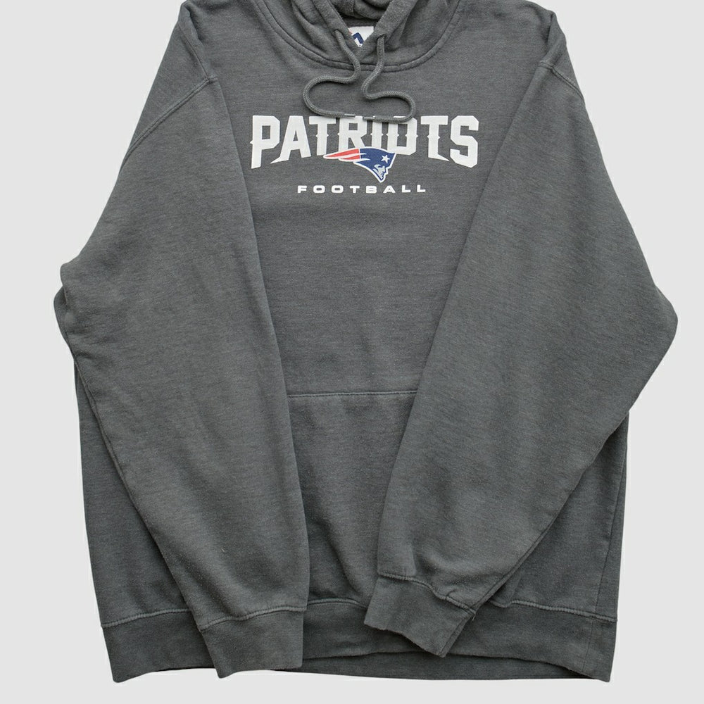 New England Patriots Majestic 2010s Hooded Pullover Sweatshirt Charcoal Vintage | Fanatics