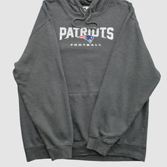 New England Patriots Majestic 2010s Hooded Pullover Sweatshirt Charcoal Vintage | Fanatics