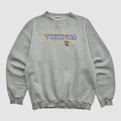 Minnesota Vikings 90s Pullover Sweatshirt Heather Gray Vintage | Fanatics