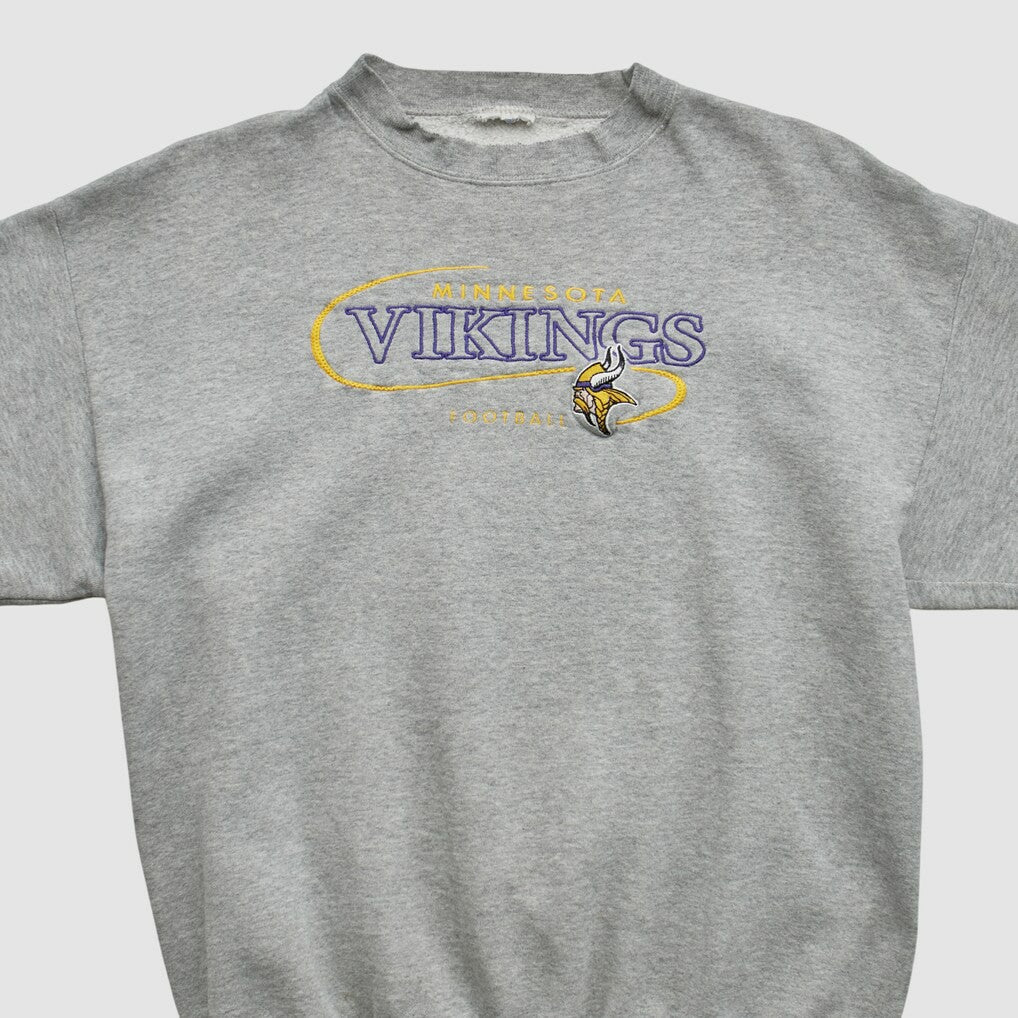 Minnesota Vikings 90s Pullover Sweatshirt Heather Gray Vintage | Fanatics