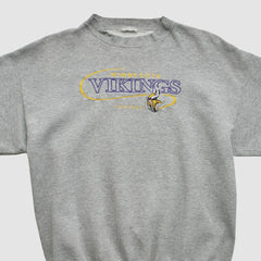 Minnesota Vikings 90s Pullover Sweatshirt Heather Gray Vintage | Fanatics