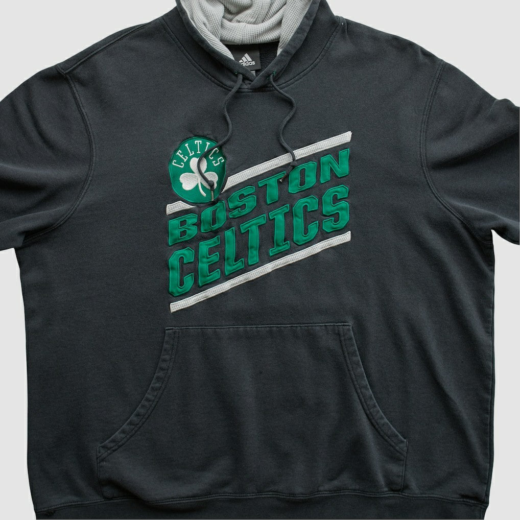 Boston Celtics 2010s Hooded Pullover Sweatshirt Black Vintage - NBA