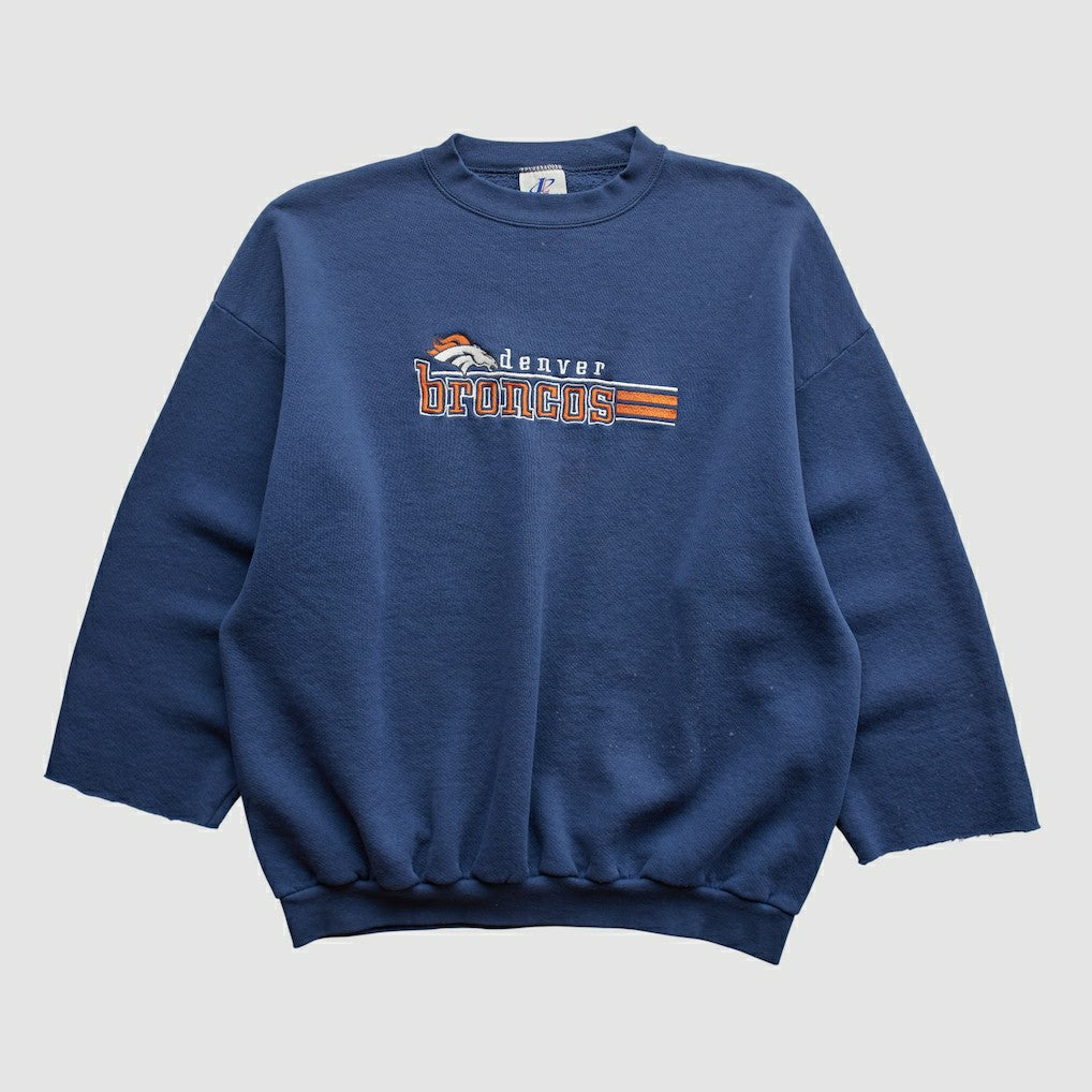 Denver Broncos Logo Athletic 90s Pullover Sweatshirt Navy Vintage | Fanatics