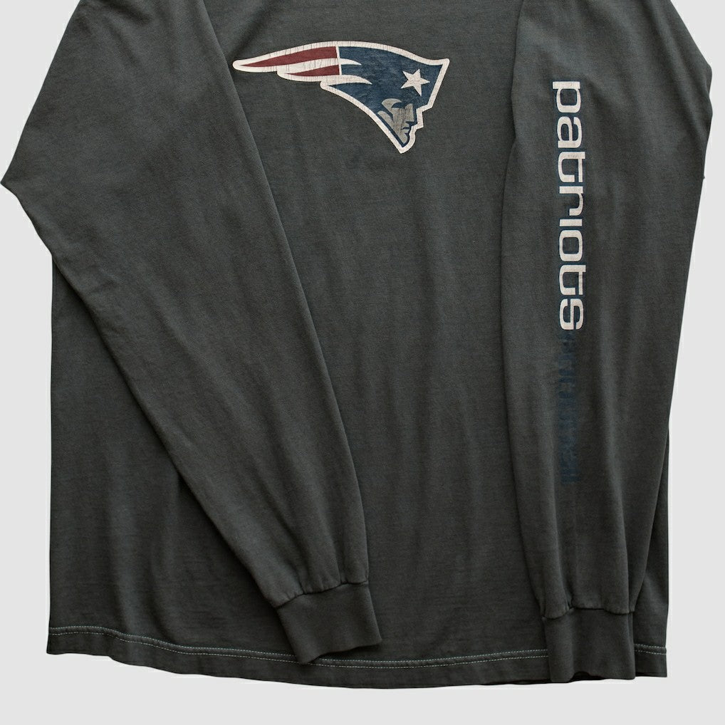 New England Patriots Reebok 2000s Long Sleeve T-shirt Charcoal Vintage | Fanatics
