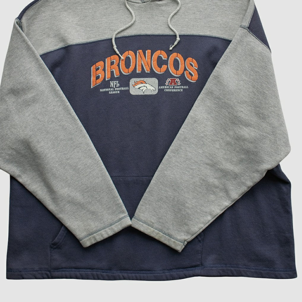 Denver Broncos NFL 2000s Hooded Pullover Sweatshirt Heather Gray Vintage | Fanatics