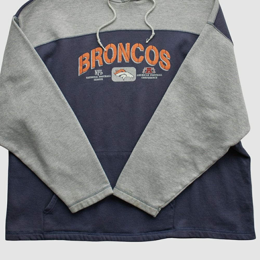 Denver Broncos NFL 2000s Hooded Pullover Sweatshirt Heather Gray Vintage | Fanatics