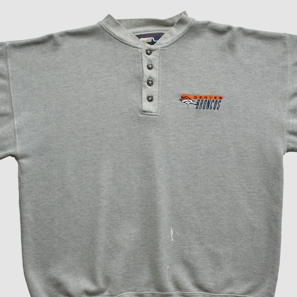 Denver Broncos Starter 90s Pullover Sweatshirt Heather Gray Vintage | Fanatics