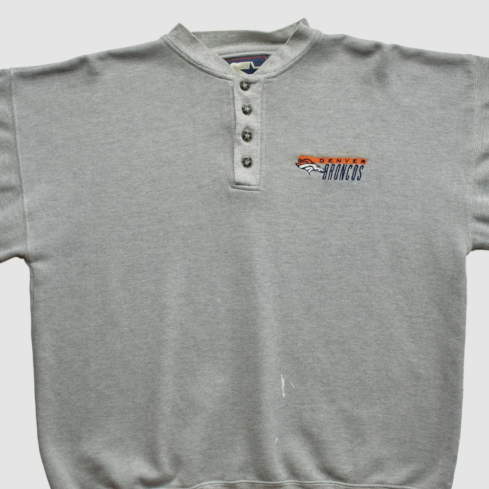 Denver Broncos Starter 90s Pullover Sweatshirt Heather Gray Vintage | Fanatics