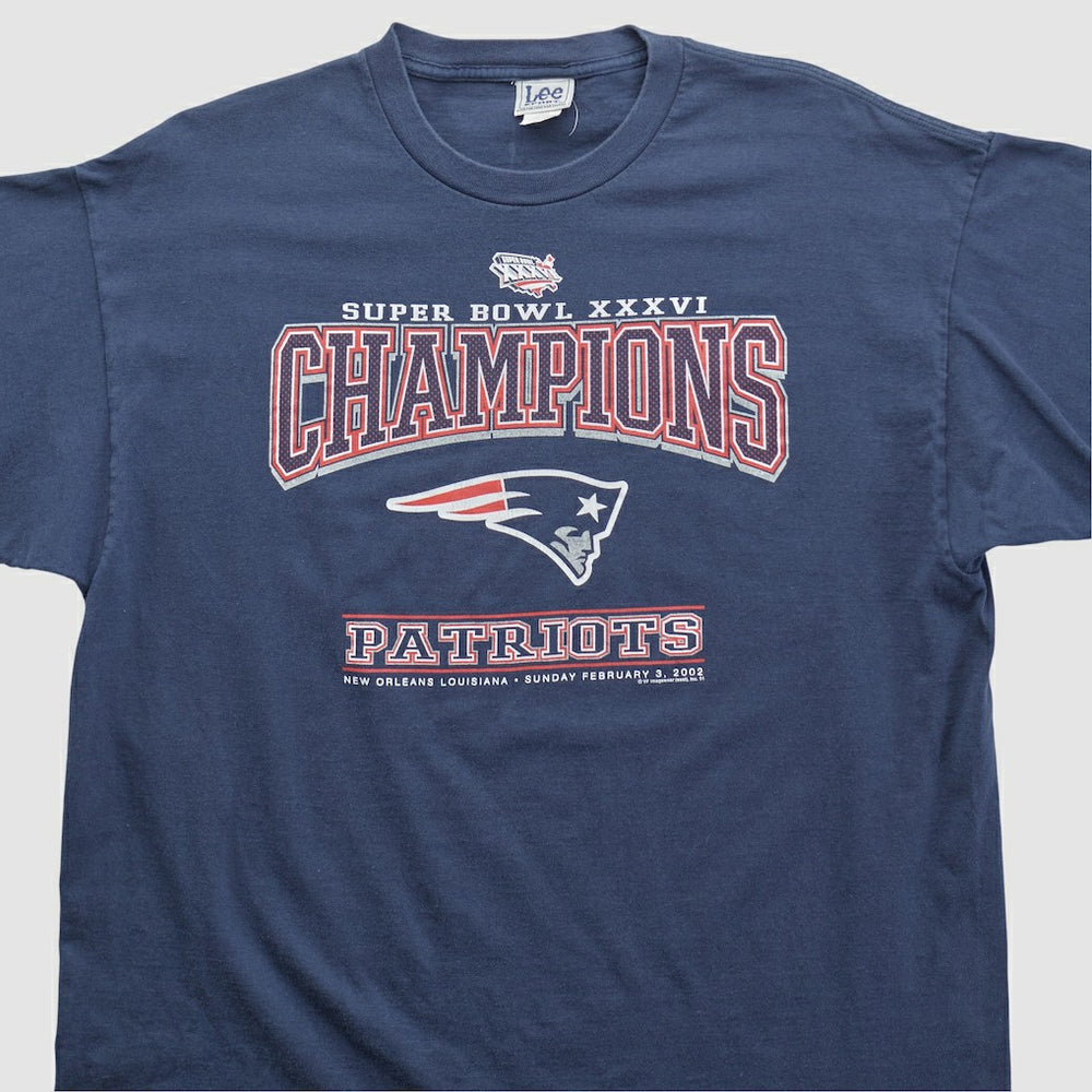 New England Patriots Lee Apparel 2002 T-shirt Navy Vintage | Fanatics