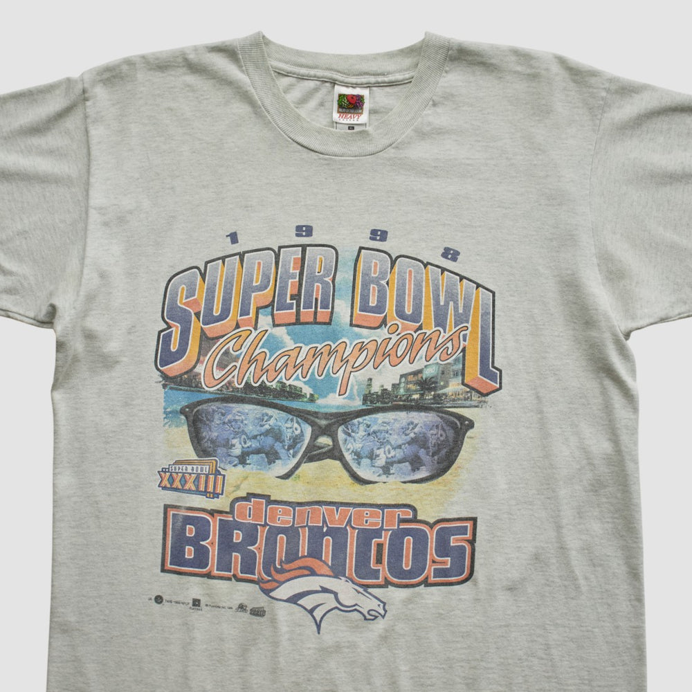 Super Bowl XXXIII Fruit of The Loom 1998 T-shirt Heather Gray Vintage | Fanatics
