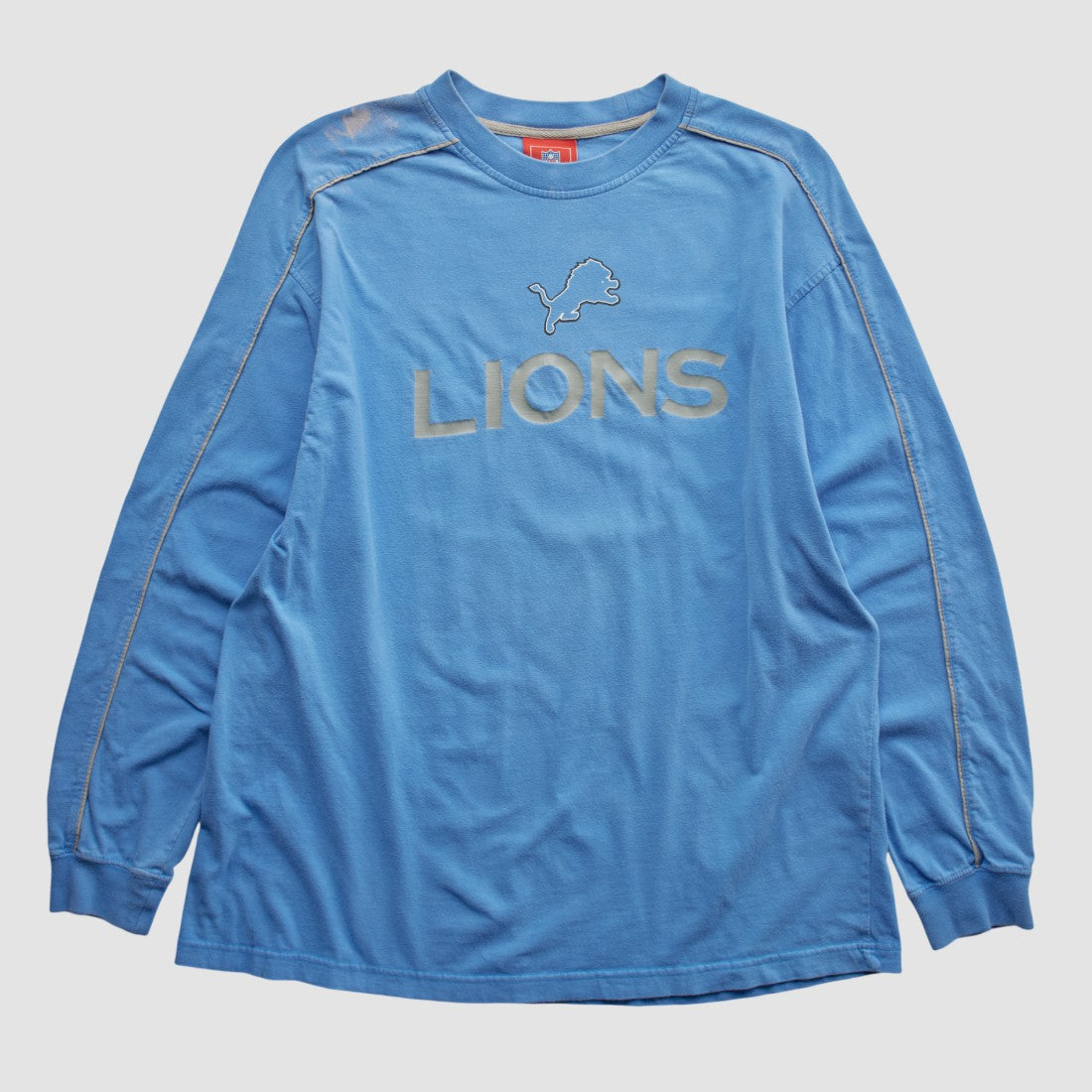 Detroit Lions NFL 2000s Long Sleeve T-shirt Light Blue Vintage | Fanatics