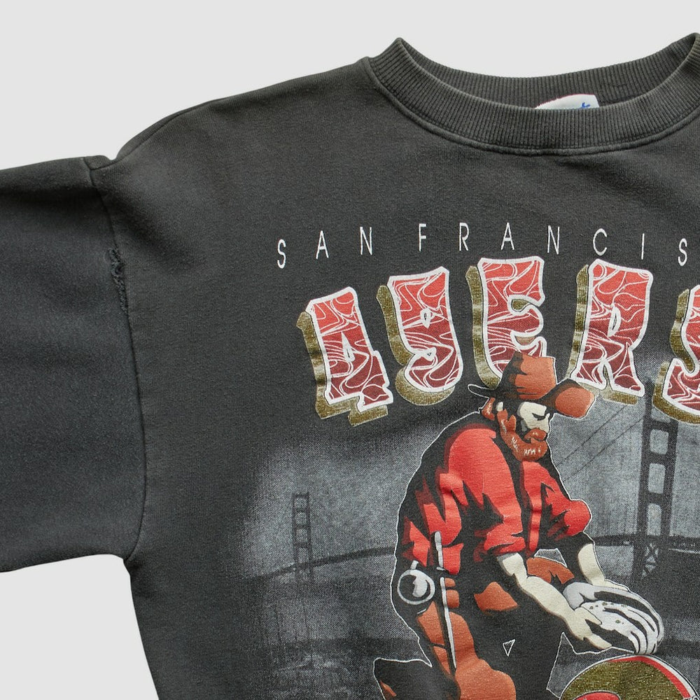 San Francisco 49ers All Out Fan 90s Pullover Sweatshirt Black Vintage | Fanatics
