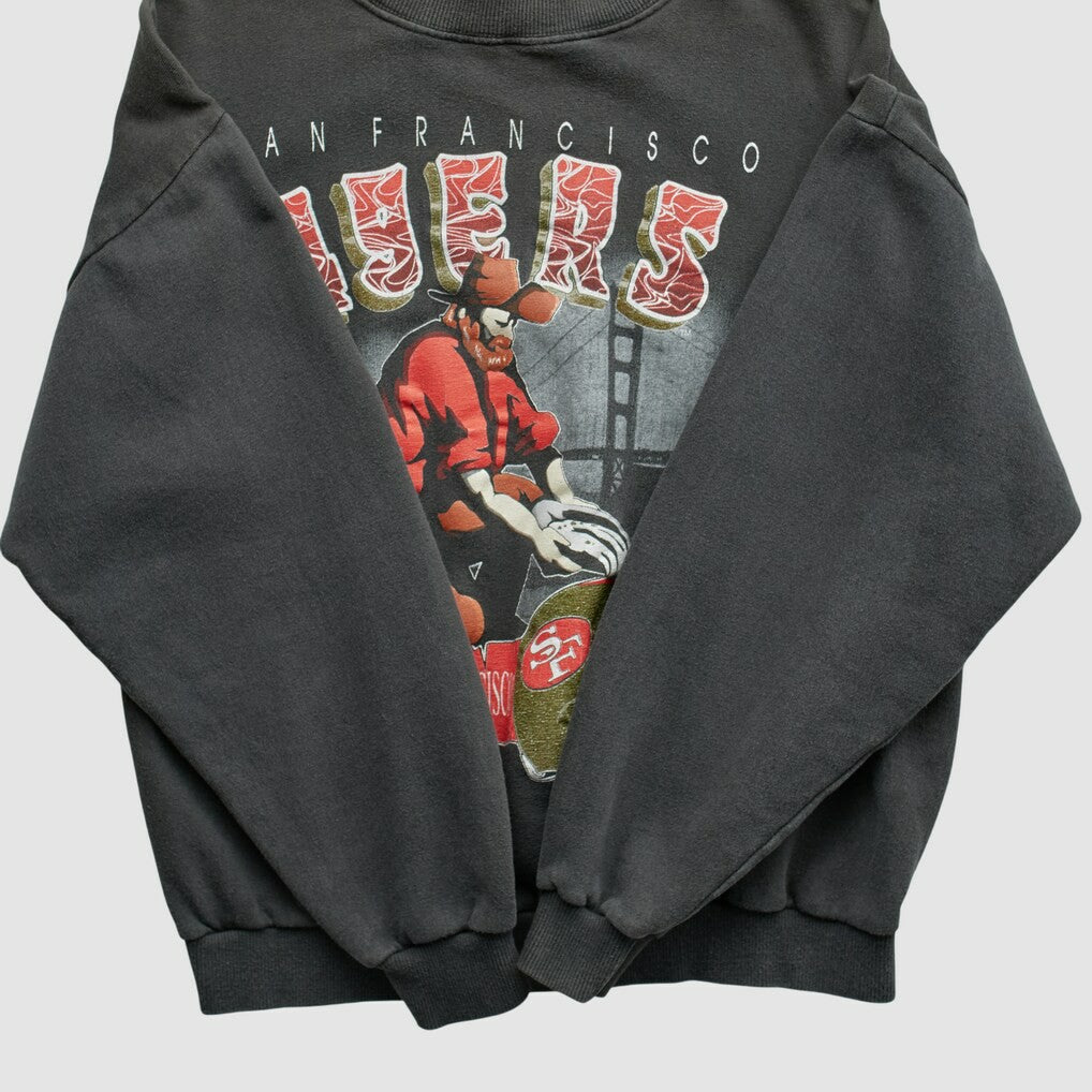 San Francisco 49ers All Out Fan 90s Pullover Sweatshirt Black Vintage | Fanatics