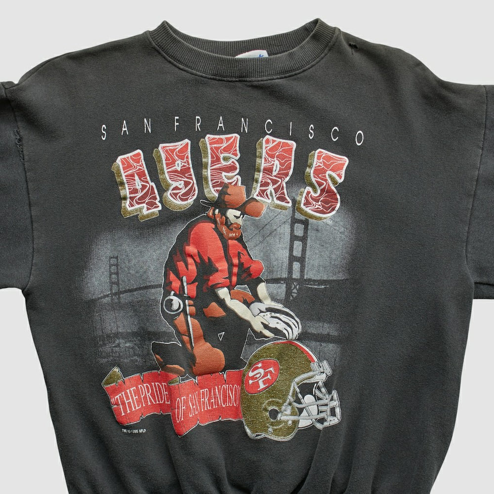 San Francisco 49ers All Out Fan 90s Pullover Sweatshirt Black Vintage | Fanatics