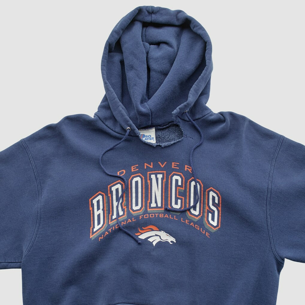 Denver Broncos Pro Player 90s Hooded Pullover Sweatshirt Navy Vintage | Fanatics