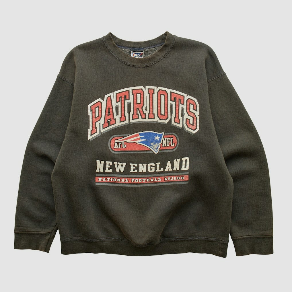 New England Patriots Pro Player 90s Pullover Sweatshirt Charcoal Vintage | Fanatics