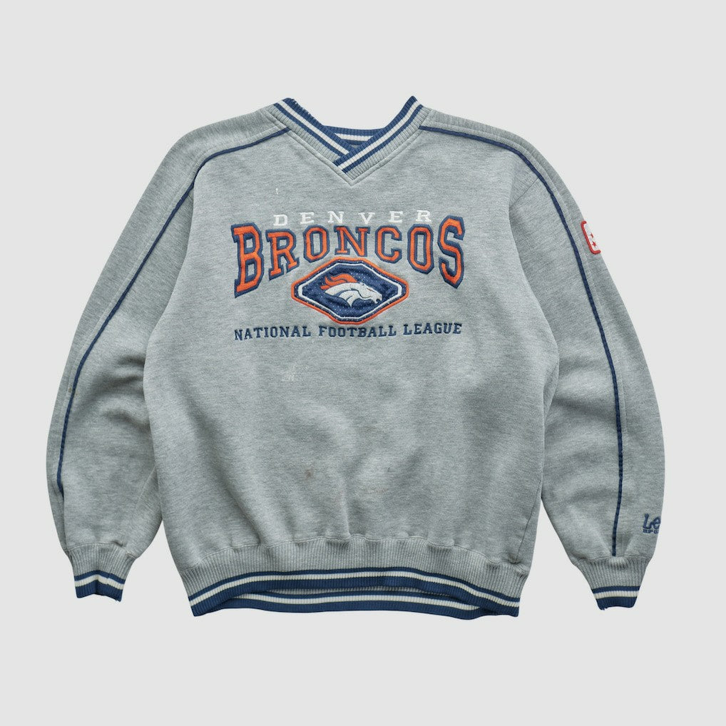 Denver Broncos Lee Apparel 90s Pullover Sweatshirt Heather Gray Vintage | Fanatics