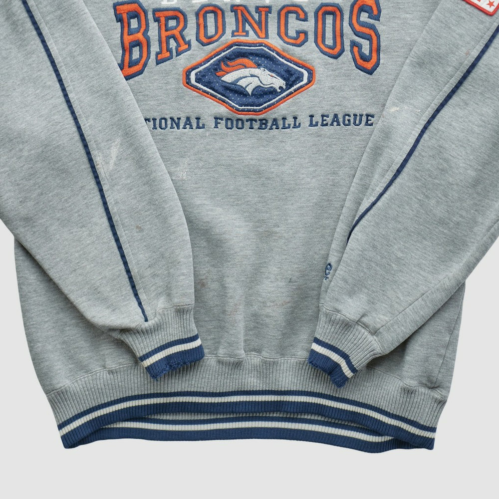Denver Broncos Lee Apparel 90s Pullover Sweatshirt Heather Gray Vintage | Fanatics