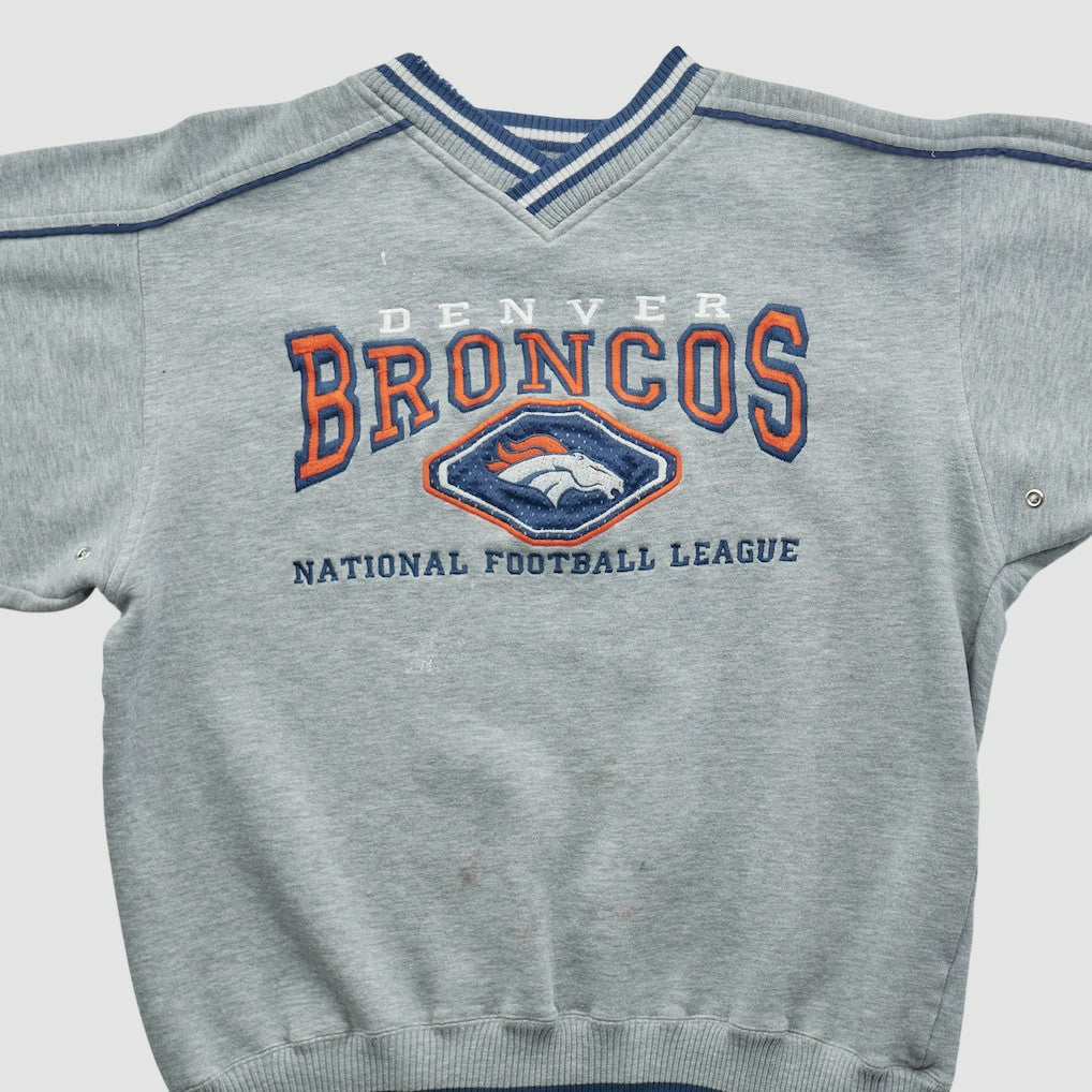Denver Broncos Lee Apparel 90s Pullover Sweatshirt Heather Gray Vintage | Fanatics
