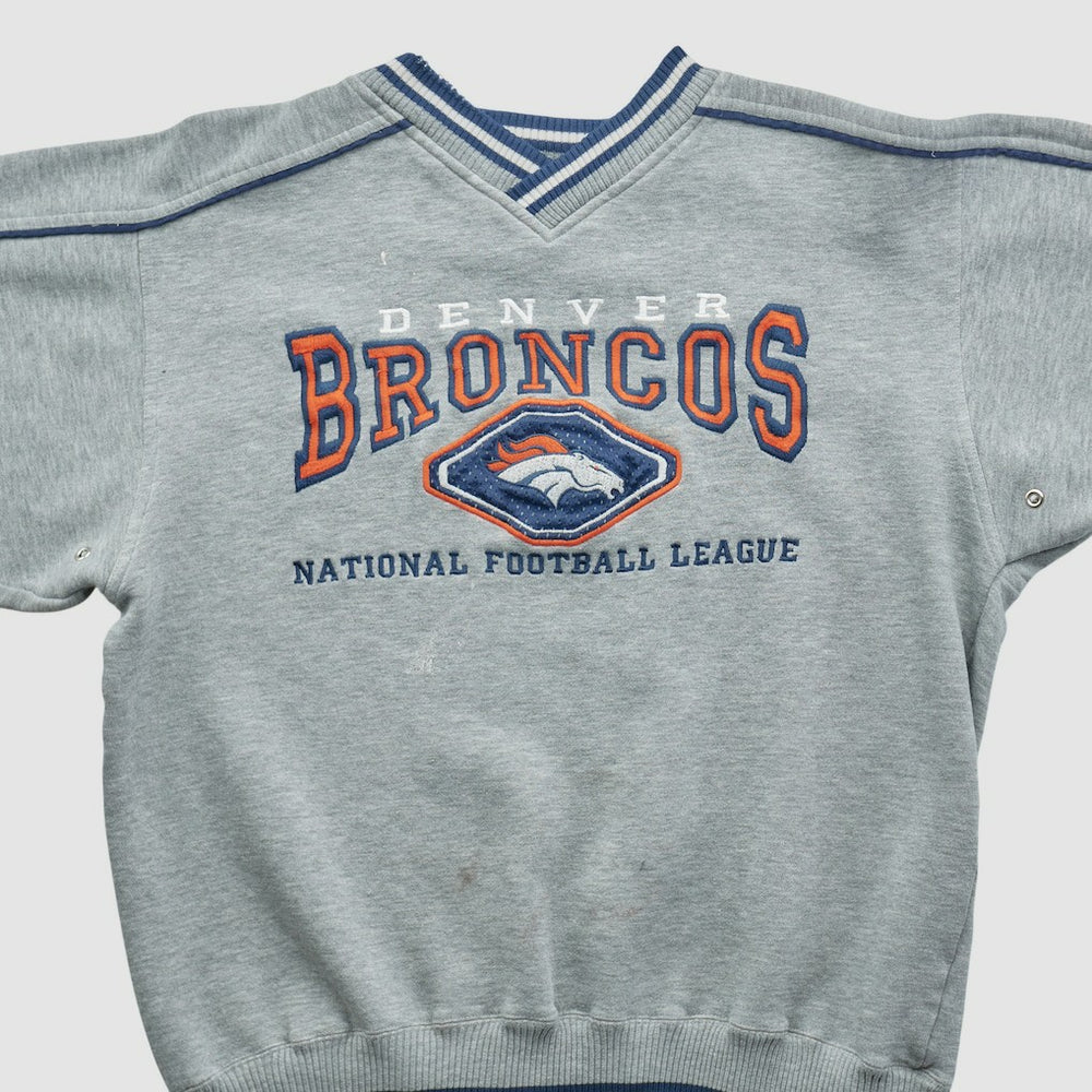 Denver Broncos Lee Apparel 90s Pullover Sweatshirt Heather Gray Vintage | Fanatics