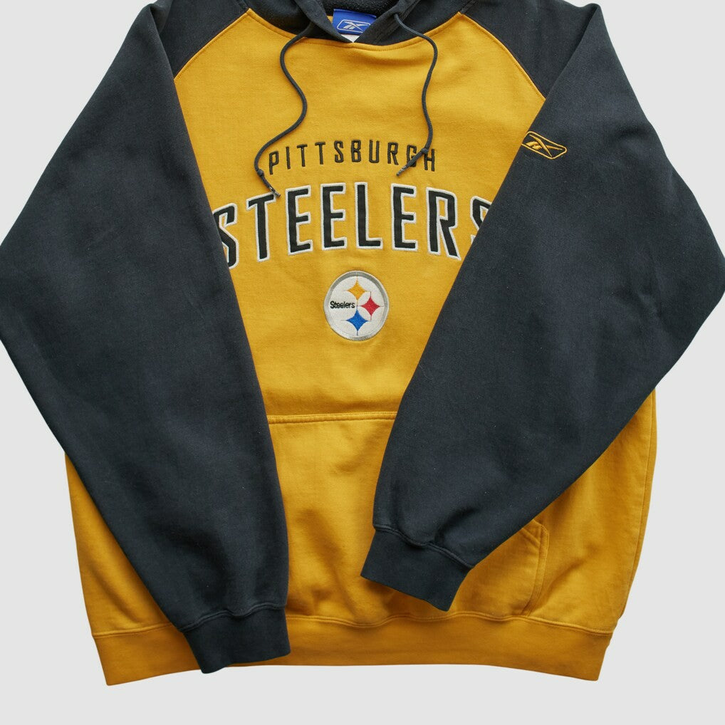 Pittsburgh Steelers Reebok 2000s Hooded Pullover Sweatshirt Yellow Vintage | Fanatics