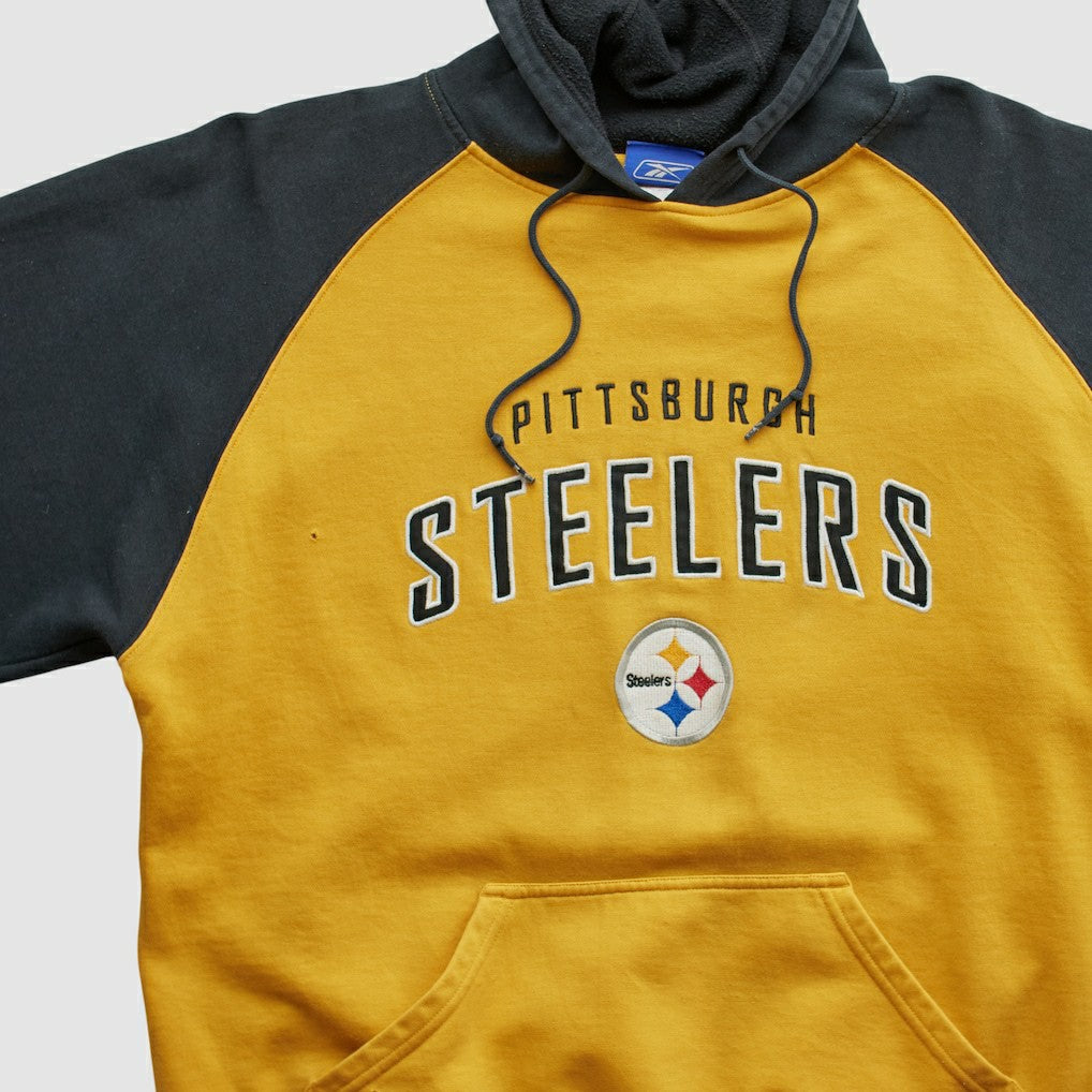 Pittsburgh Steelers Reebok 2000s Hooded Pullover Sweatshirt Yellow Vintage | Fanatics