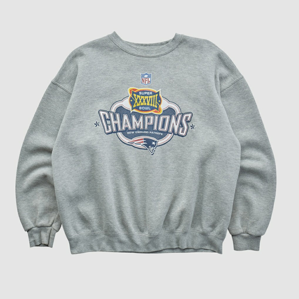 Super Bowl XXXVIII Lee Apparel 2004 Pullover Sweatshirt Heather Gray Vintage | Fanatics