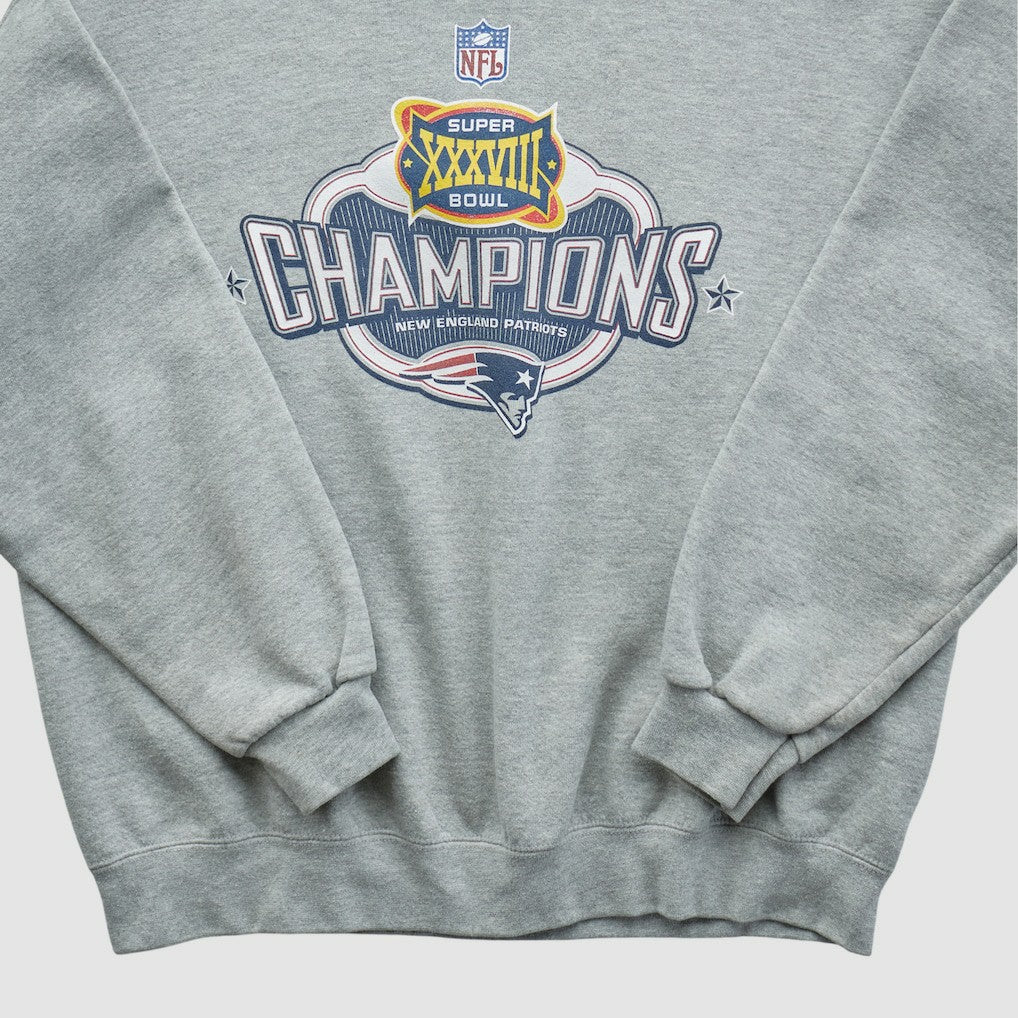 Super Bowl XXXVIII Lee Apparel 2004 Pullover Sweatshirt Heather Gray Vintage | Fanatics