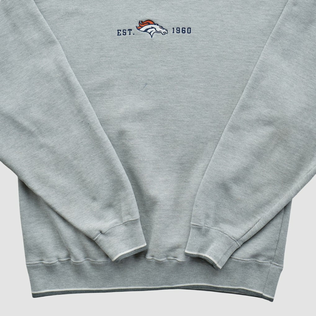 Denver Broncos Champion 2000s Pullover Sweatshirt Heather Gray Vintage | Fanatics