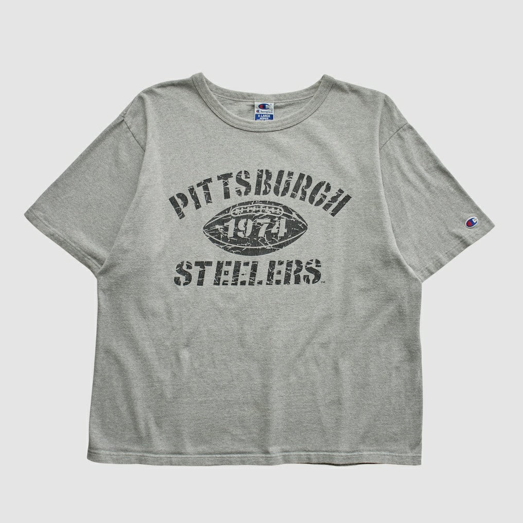 Pittsburgh Steelers Champion 90s T-shirt Heather Gray Vintage | Fanatics