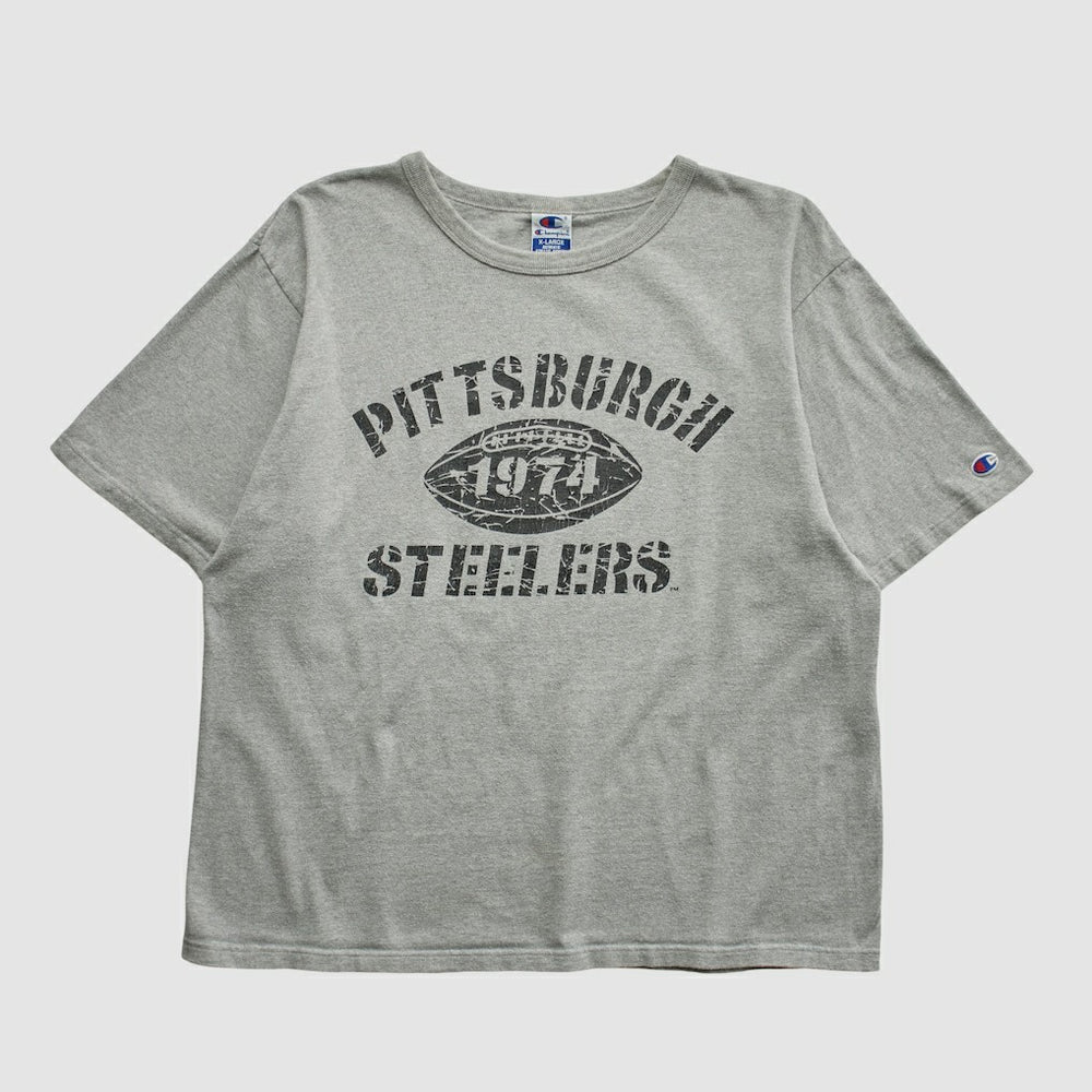 Pittsburgh Steelers Champion 90s T-shirt Heather Gray Vintage | Fanatics