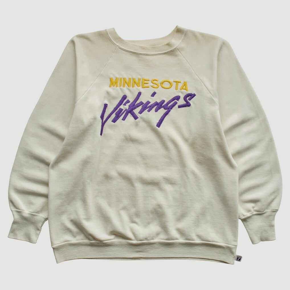 Minnesota Vikings Logo 7 80s Pullover Sweatshirt White Vintage | Fanatics