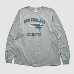 New England Patriots NFL 2000s Long Sleeve T-shirt Heather Gray Vintage | Fanatics