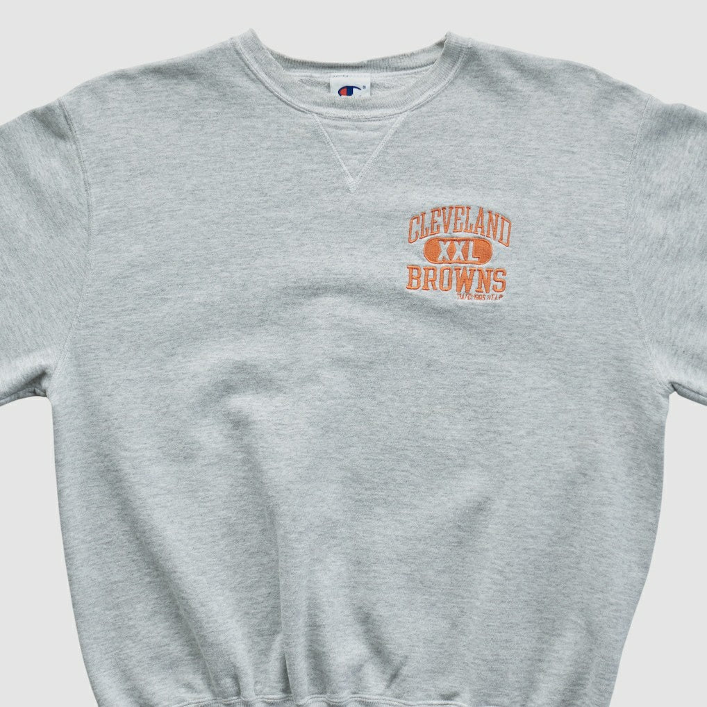 Cleveland Browns Champion 90s Pullover Sweatshirt Heather Gray Vintage | Fanatics