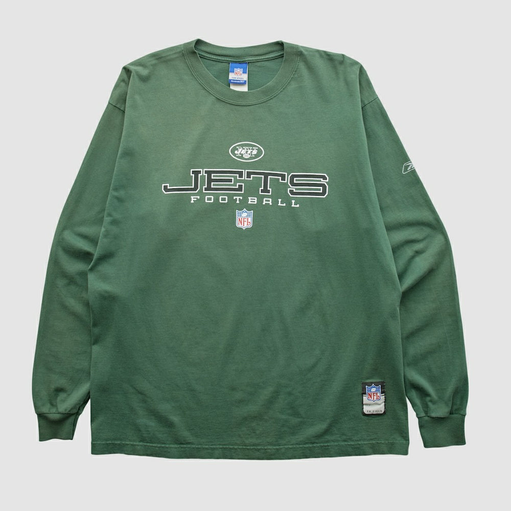 New York Jets Reebok 2000s Long Sleeve T-shirt Green Vintage | Fanatics