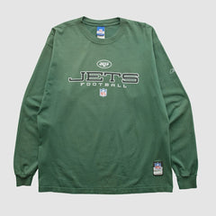 New York Jets Reebok 2000s Long Sleeve T-shirt Green Vintage | Fanatics