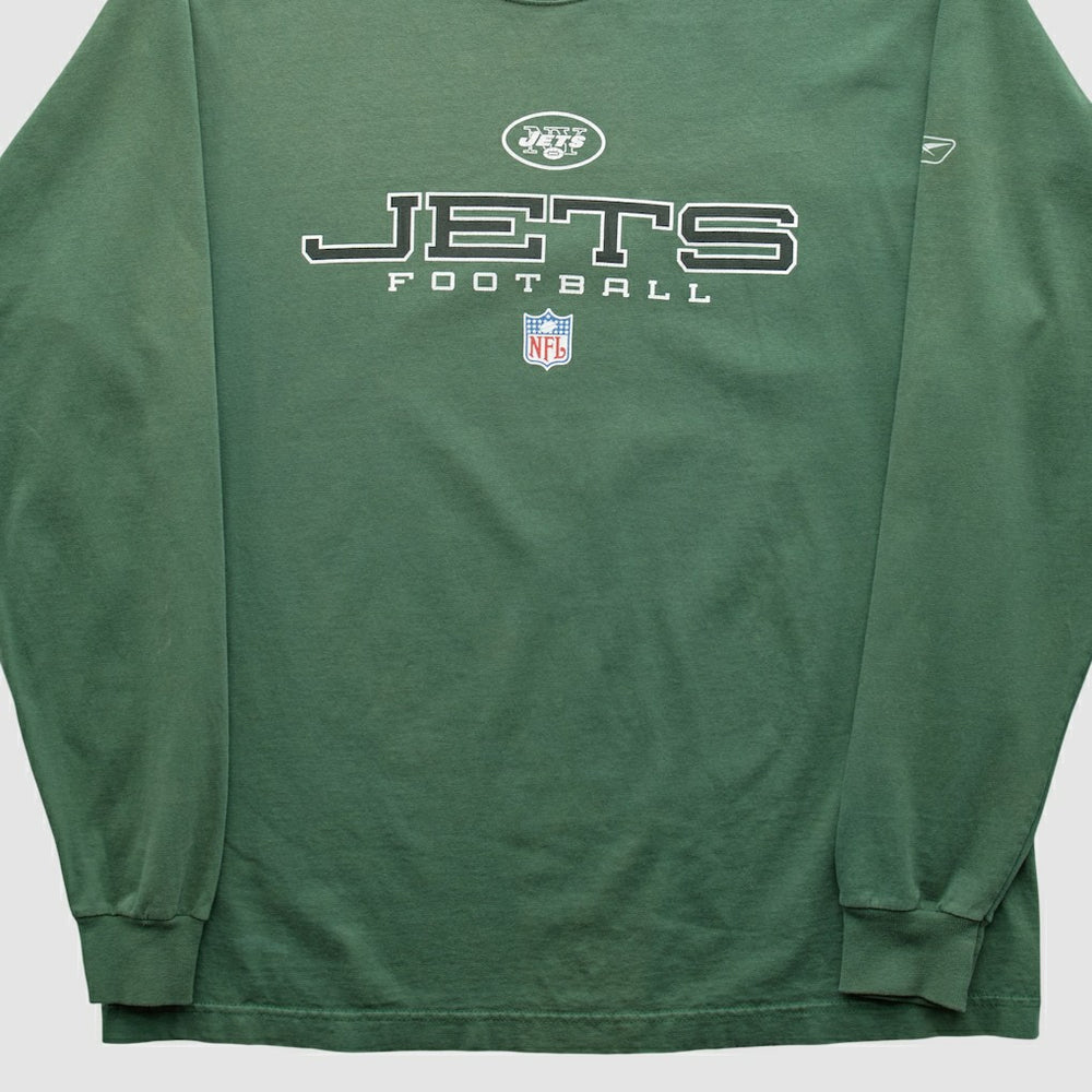 New York Jets Reebok 2000s Long Sleeve T-shirt Green Vintage | Fanatics