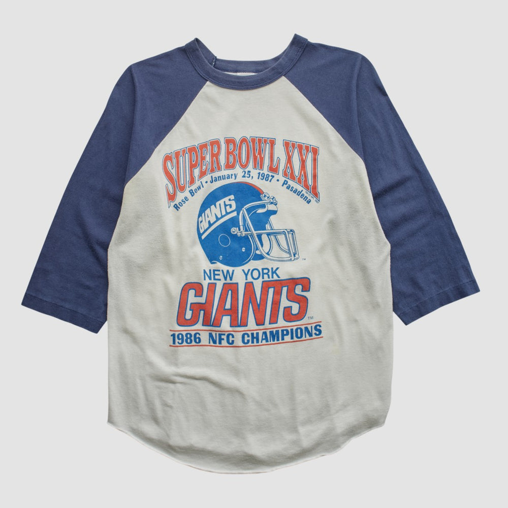 Super Bowl XXI Trench 1986 T-shirt White Vintage | Fanatics