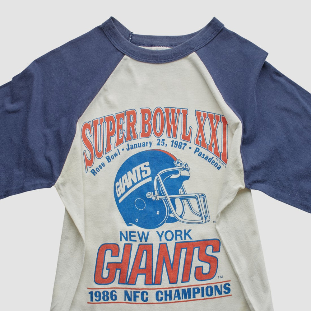 Super Bowl XXI Trench 1986 T-shirt White Vintage | Fanatics