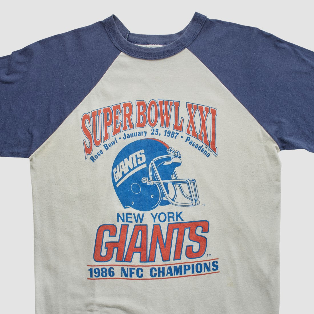Super Bowl XXI Trench 1986 T-shirt White Vintage | Fanatics