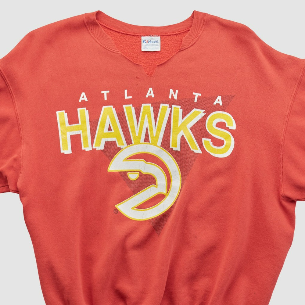 Atlanta Hawks Hanes 90s Pullover Sweatshirt Red Vintage - NBA